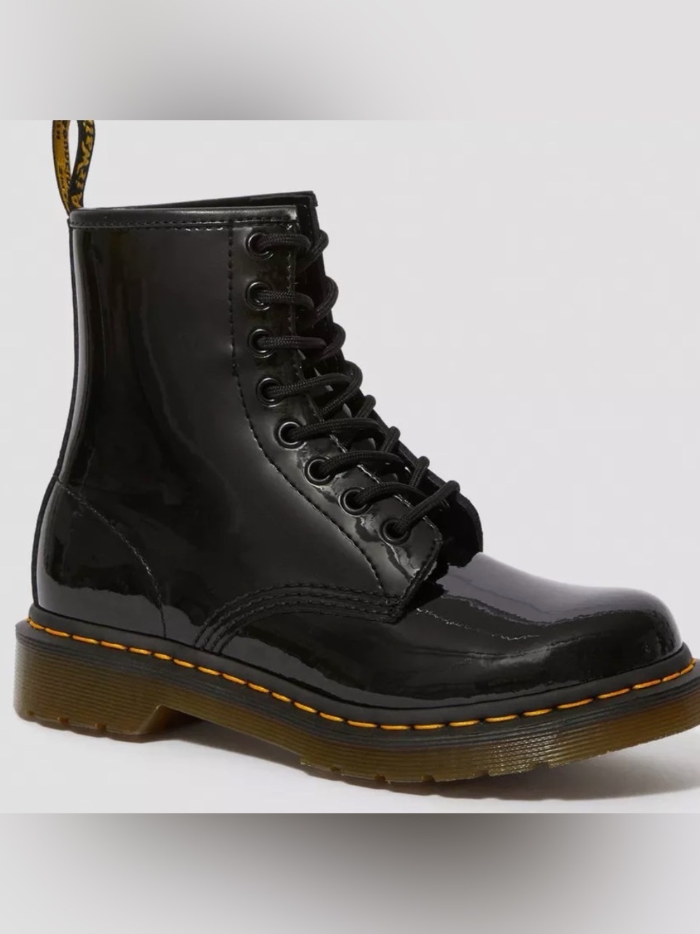 🆕 Dr. Martens 1460 W Patent Lamper Black Boots SZ 7